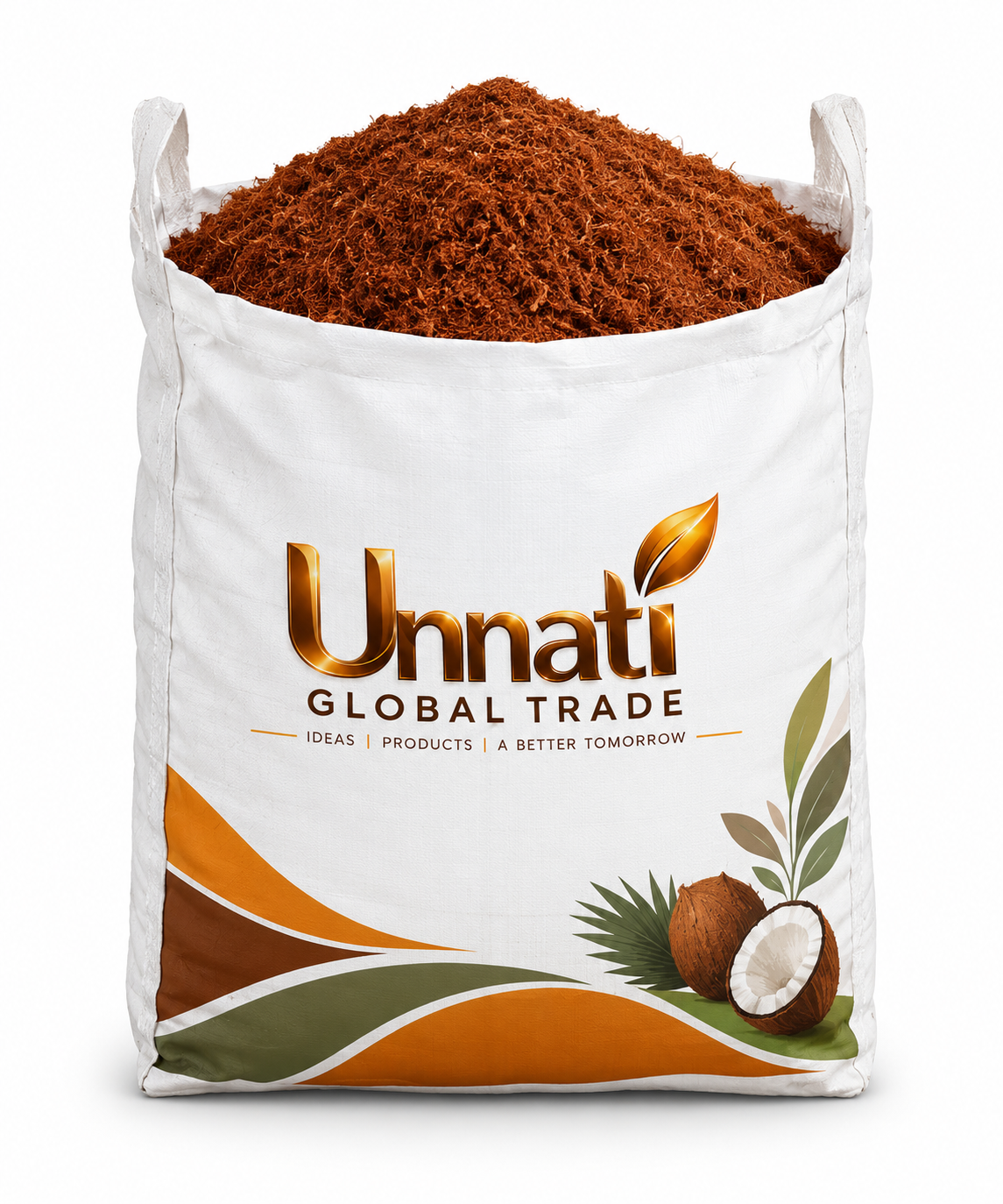 Unnati-branded open-top grow bag filled with cocopeat